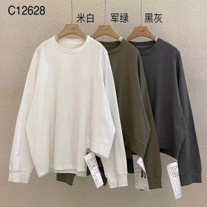 Loose-fitting design Minimalist Round Collar style Stitched sleeve style Casual Solid color cotton and linen oversized custom 12628 T-Shirts