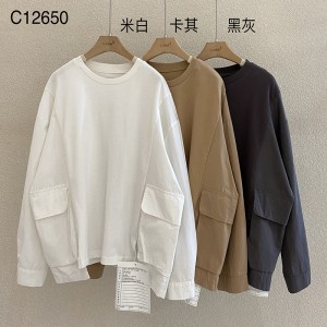 Loose-fitting design Minimalist Round Collar style Stitched sleeve style Casual Solid color cotton and linen oversized custom 12650 T-Shirts