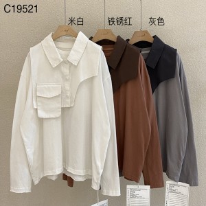 Loose-fitting design Minimalist Round Collar style Stitched sleeve style Casual Solid color cotton and linen oversized custom 19521 T-shirts + Waistcoats