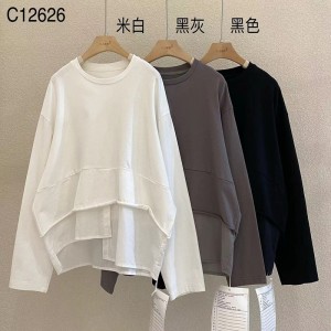 Loose-fitting design Minimalist Round Collar style Stitched sleeve style Casual Solid color cotton and linen oversized custom 12626 T-Shirts