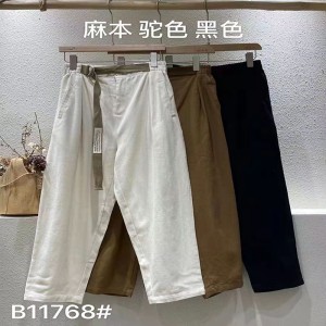 Loose Women\\\'s Pants that are tailored to fit for any occasion,most comfortable casual 11768 style cotton linen  custom Stylish and Loose Pants with Polyester strap
