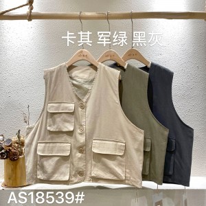 Loose-fitting design Minimalist Stylish Casual vest Solid color cotton and linen oversized custom 18539 Waistcoats