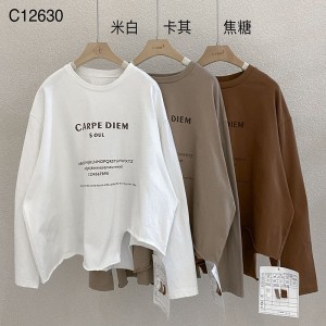 Loose-fitting design Minimalist Round Collar style Stitched sleeve style Casual Solid color cotton and linen oversized custom 12630 Sweatshirts
